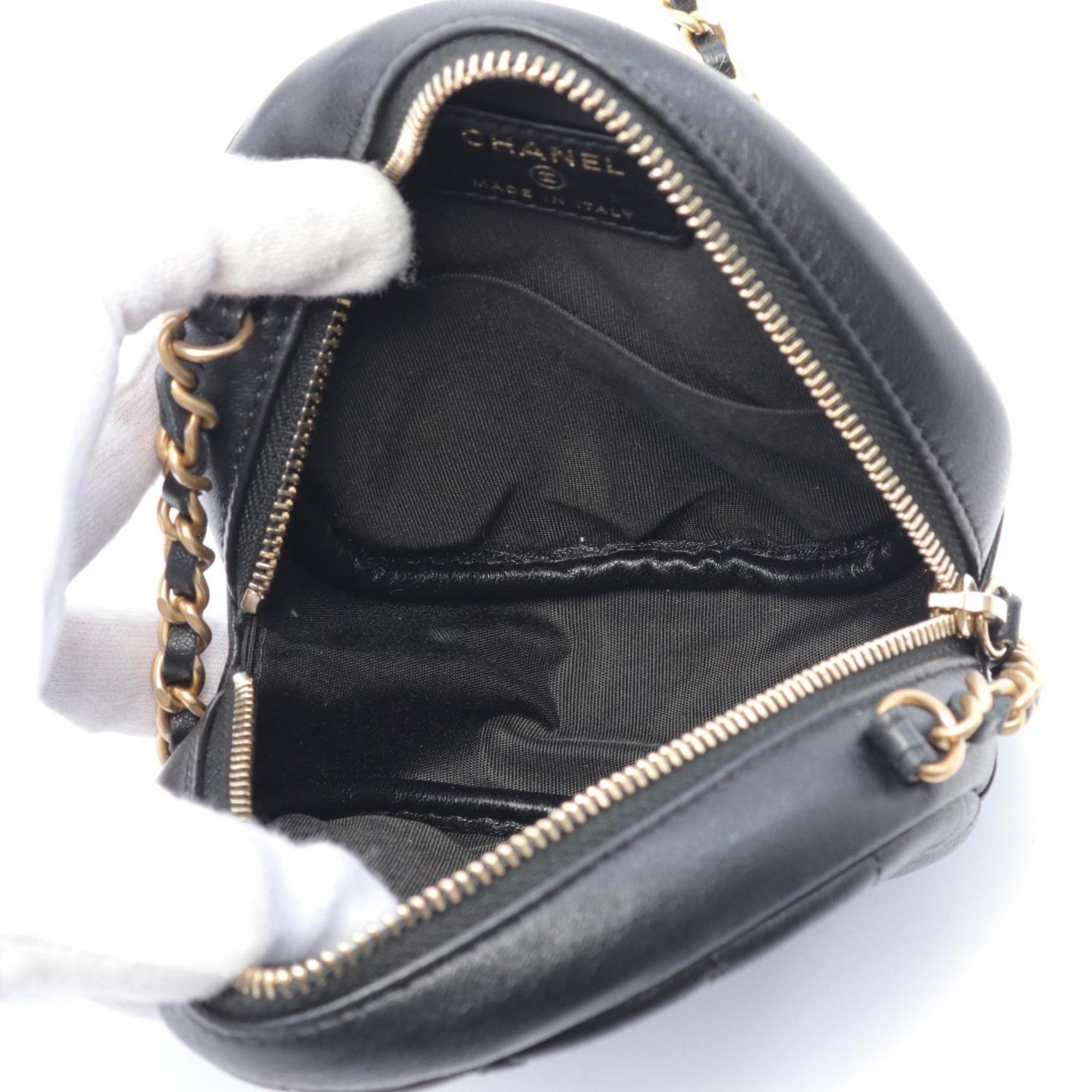 CHANEL Matelasse Coco Mark Camellia Shoulder Bag Leather Women's Black