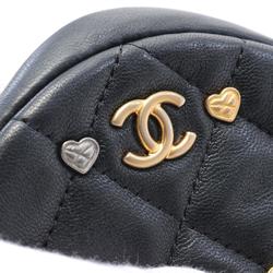 CHANEL Matelasse Coco Mark Camellia Shoulder Bag Leather Women's Black