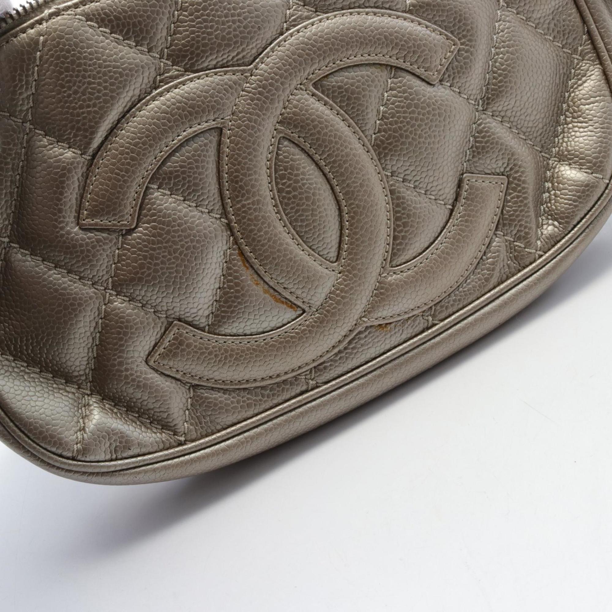 CHANEL Matelasse Shoulder Bag Leather Women's Silver