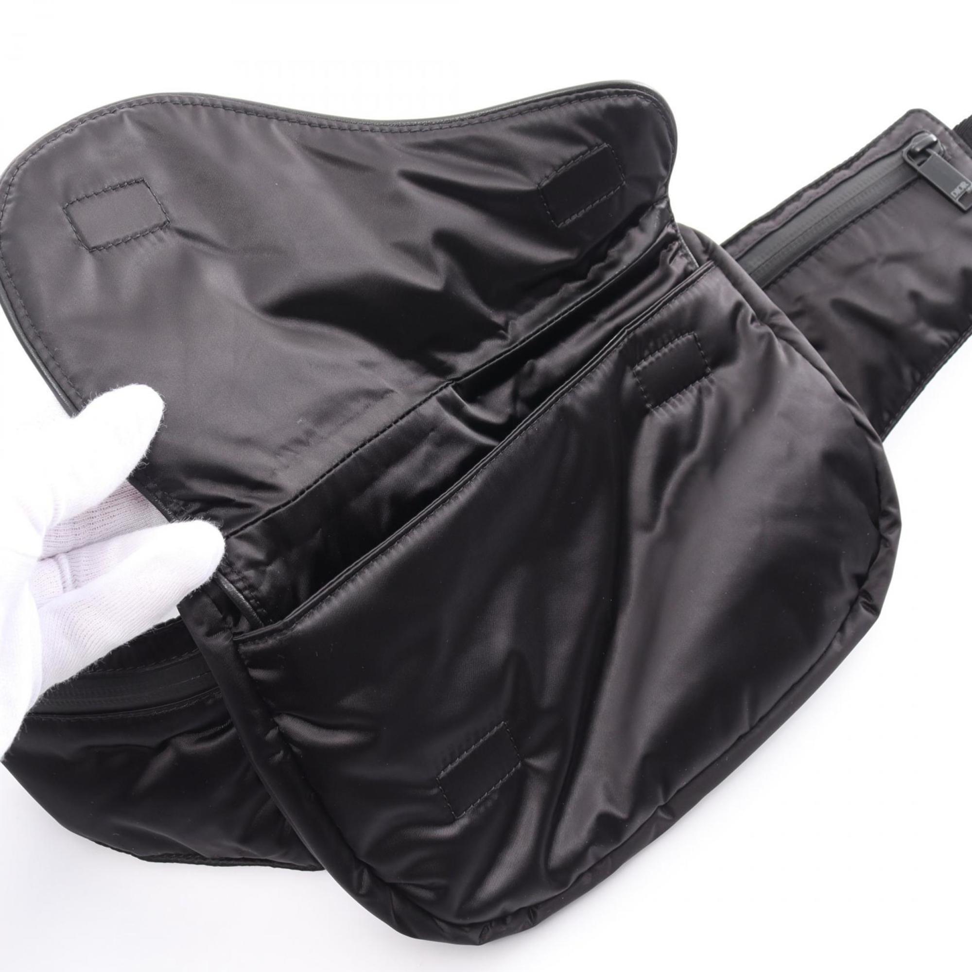 Christian Dior Dior Saddle Bag Waist Body Nylon Men's Black 1ADPO128YRV