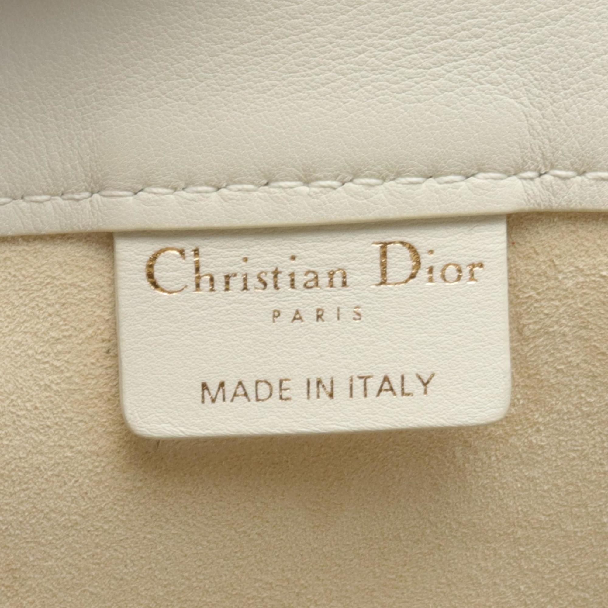 Christian Dior Dior BO TOTE Book Tote Large Bag Leather Women's White Black M1286Z