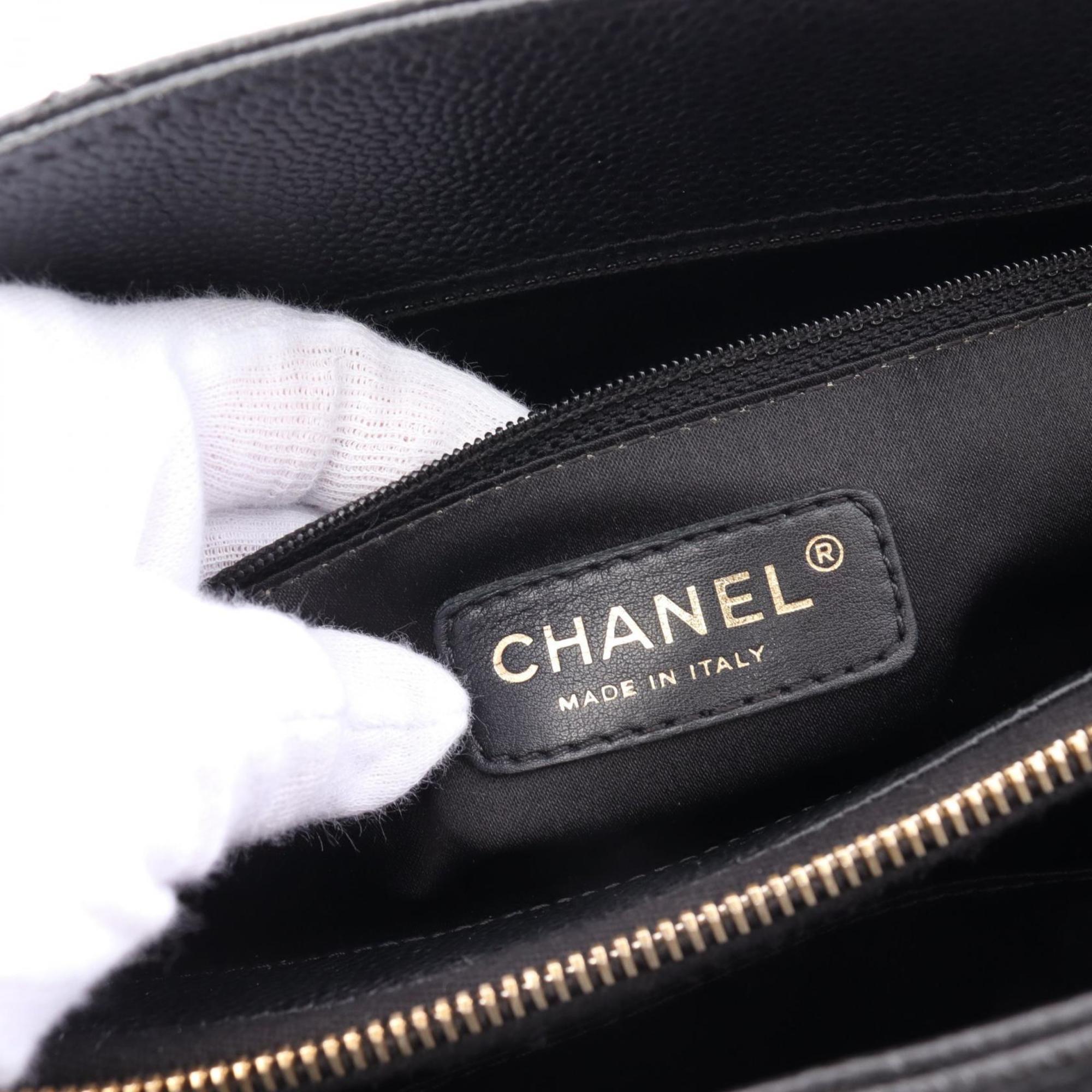 CHANEL Matelasse Grand GST Tote Bag, Caviar Skin, Women's, Black, A50995