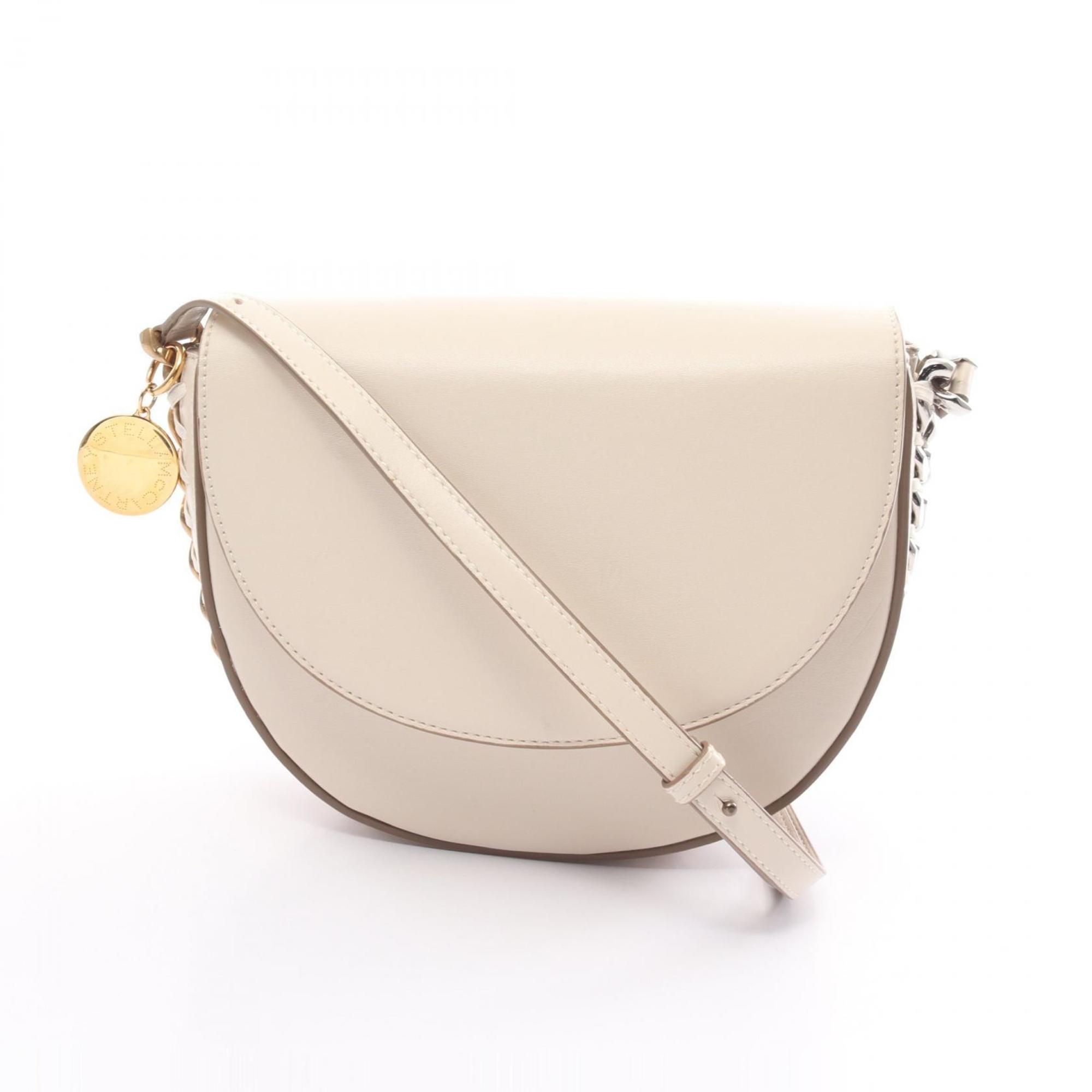 Stella McCartney FRAYME shoulder bag, leather, women's, ivory, 7B0006