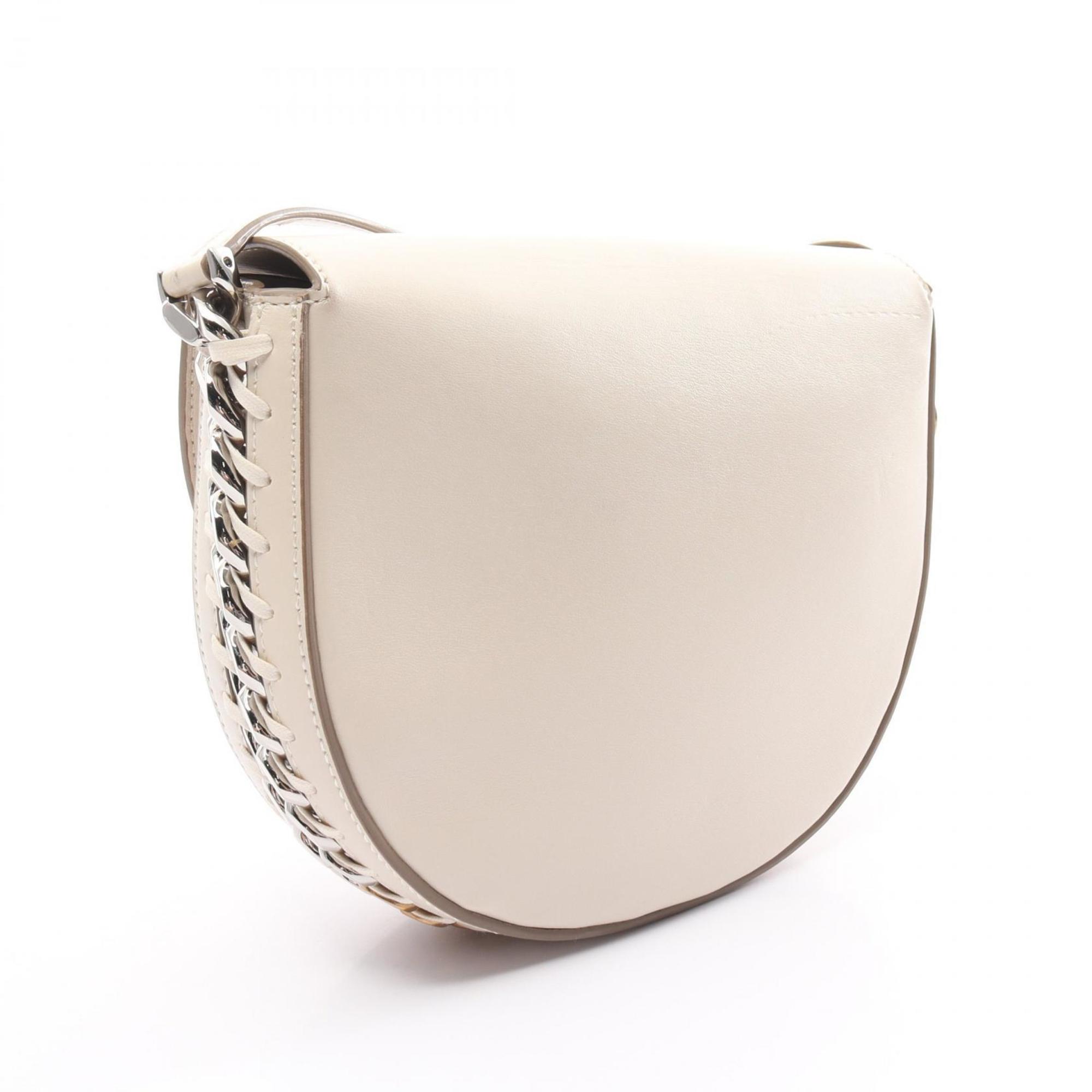 Stella McCartney FRAYME shoulder bag, leather, women's, ivory, 7B0006