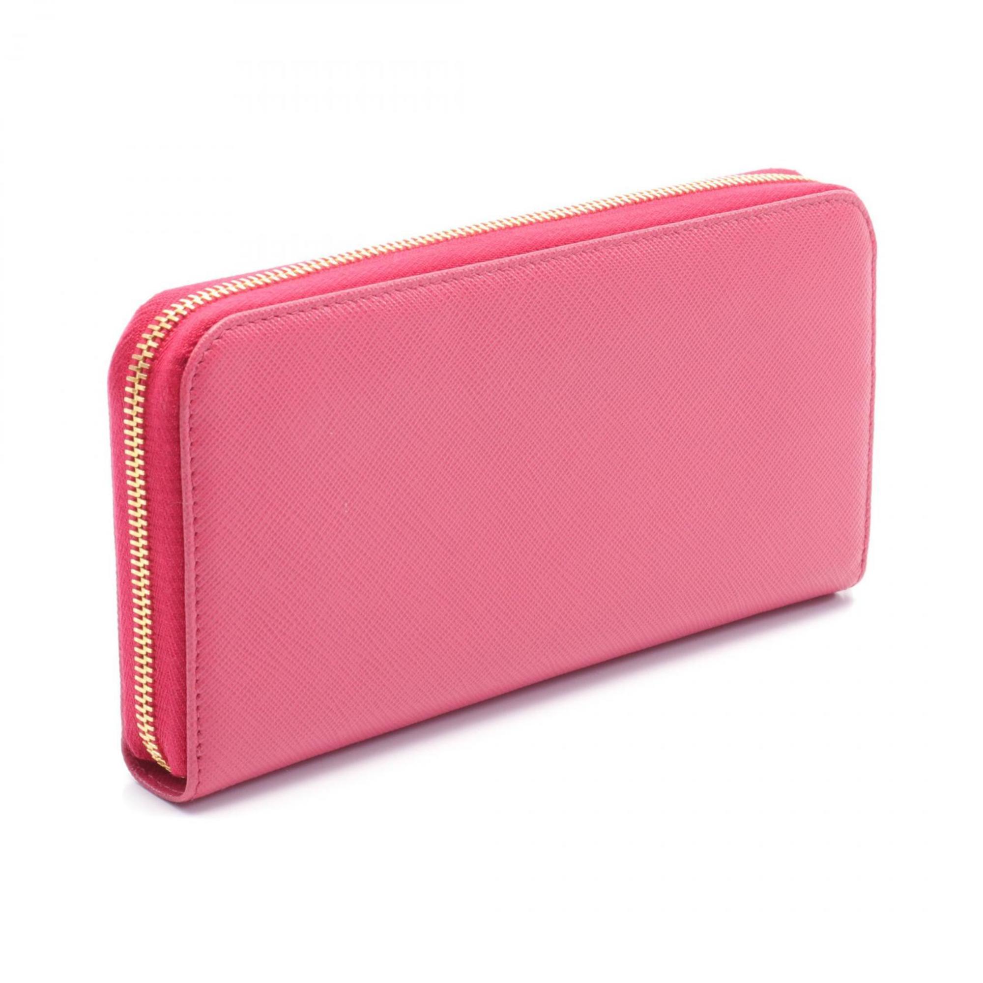 PRADA SAFFIANO METAL Round Long Wallet Saffiano Leather Women's Pink 1ML506