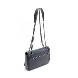 PRADA GLACE'CALF Shoulder Bag Leather Women's Black 1BD147