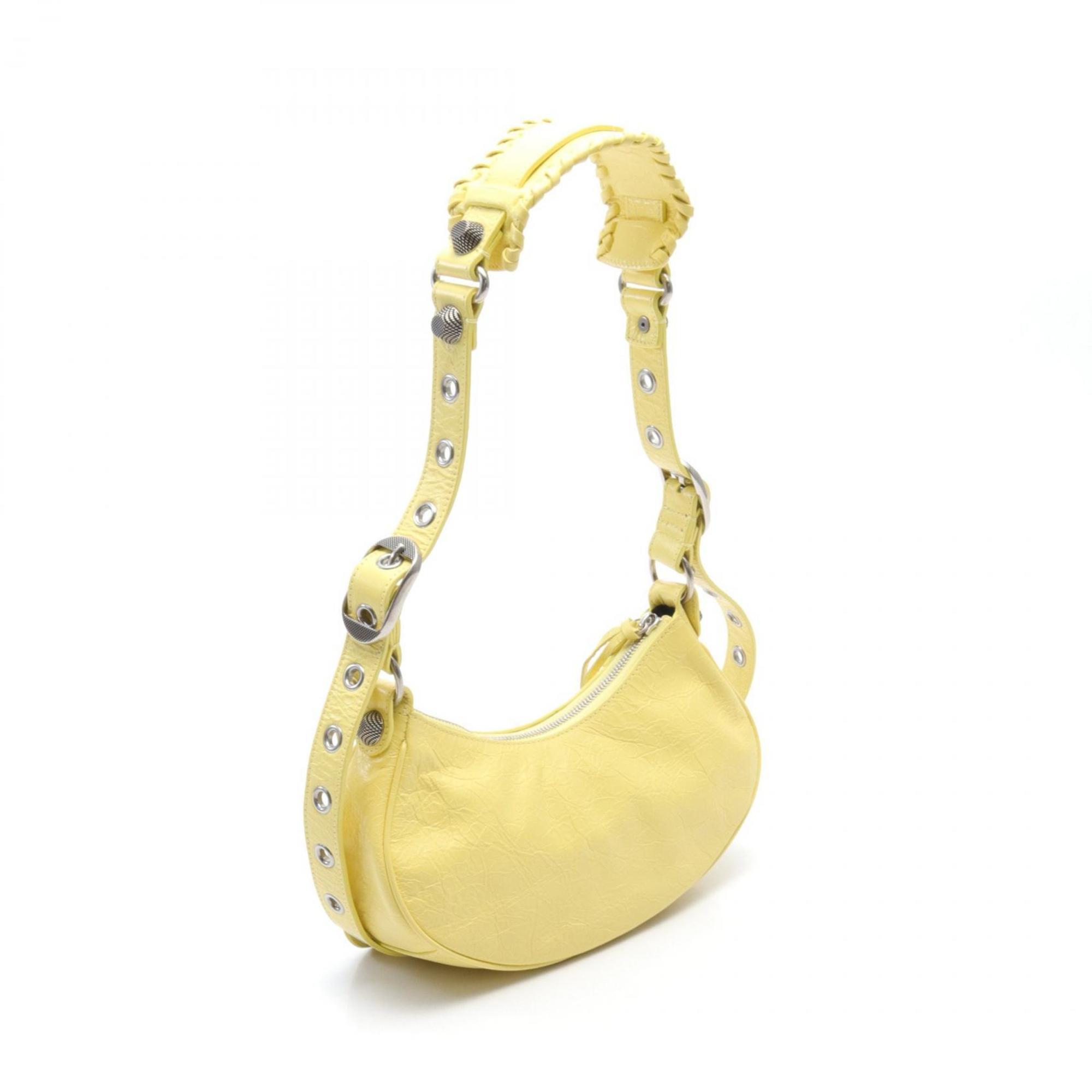 BALENCIAGA Le Cagole XS Shoulder Bag Leather Women's Yellow 6713091VG9Y3504