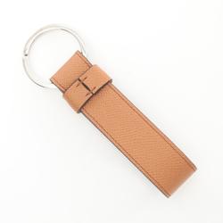 Tod's T Keychain Leather Metal Men's Brown Silver XAMTSIGA200F3KS002