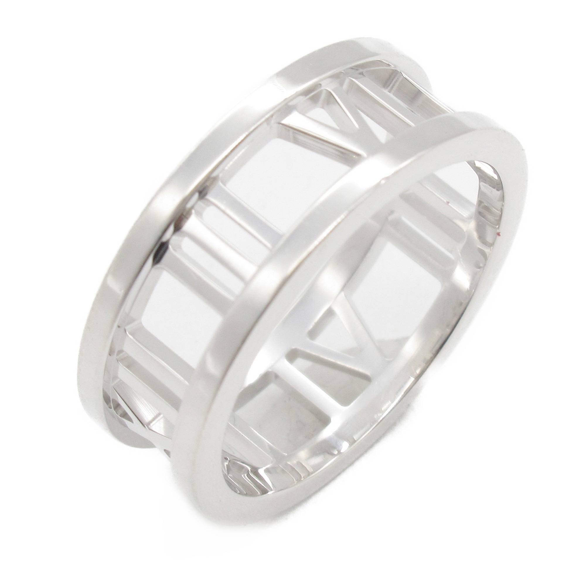 Tiffany & Co. Atlas Ring, 18K White Gold, Men's, Women's, Silver