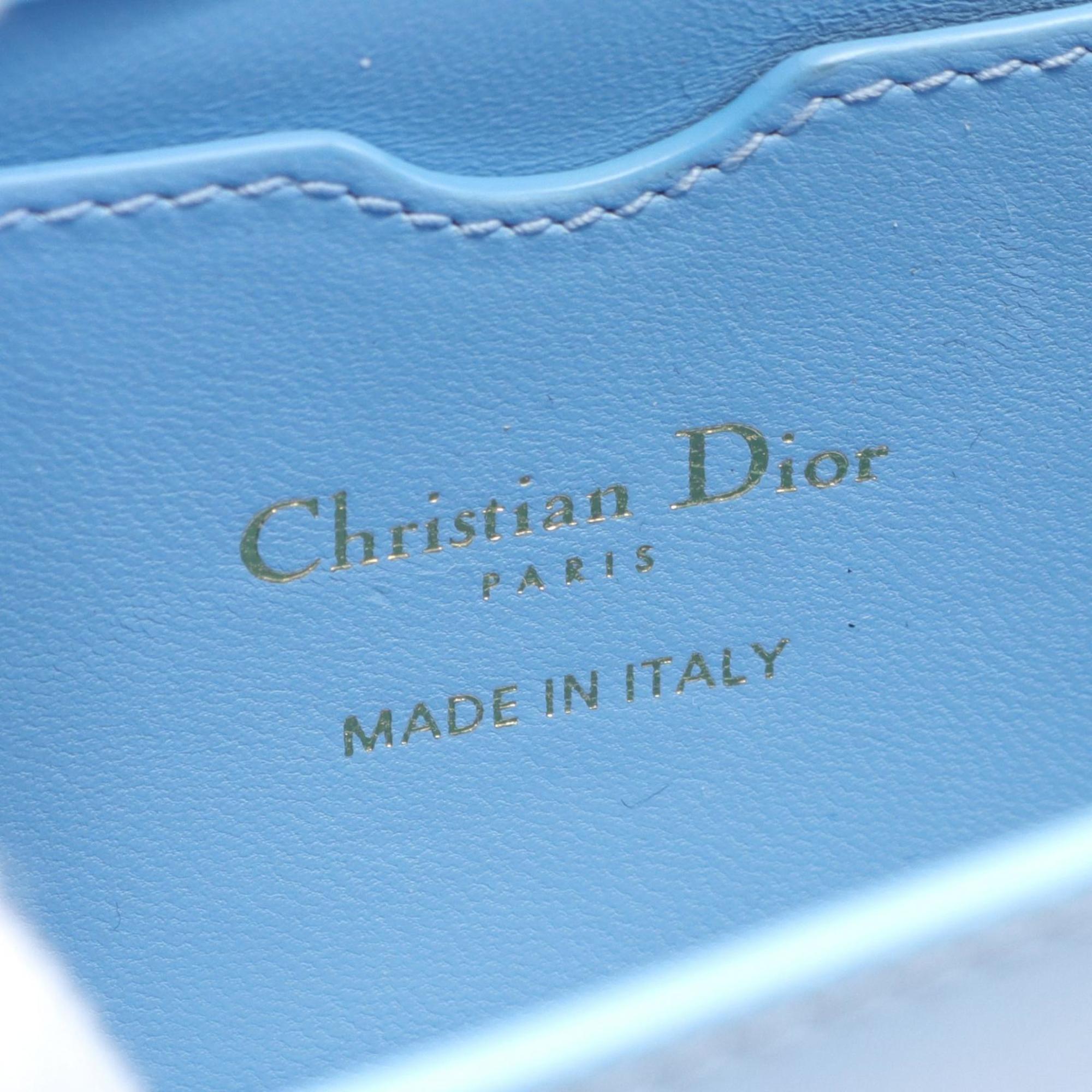 Christian Dior Dior 30 MONTAIGNE MICRO Box Bag Shoulder Leather Women's Blue S2110UMOS