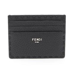 FENDI Selleria Business Card Holder/Card Case Leather Men's Women's Black 7M0164AP3BF0GXN