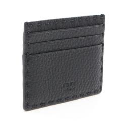 FENDI Selleria Business Card Holder/Card Case Leather Men's Women's Black 7M0164AP3BF0GXN