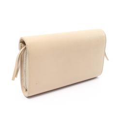 BALENCIAGA PAPERMONEY ZIP AROUND BI-FOLD LONG WALLET LEATHER WOMEN'S BEIGE