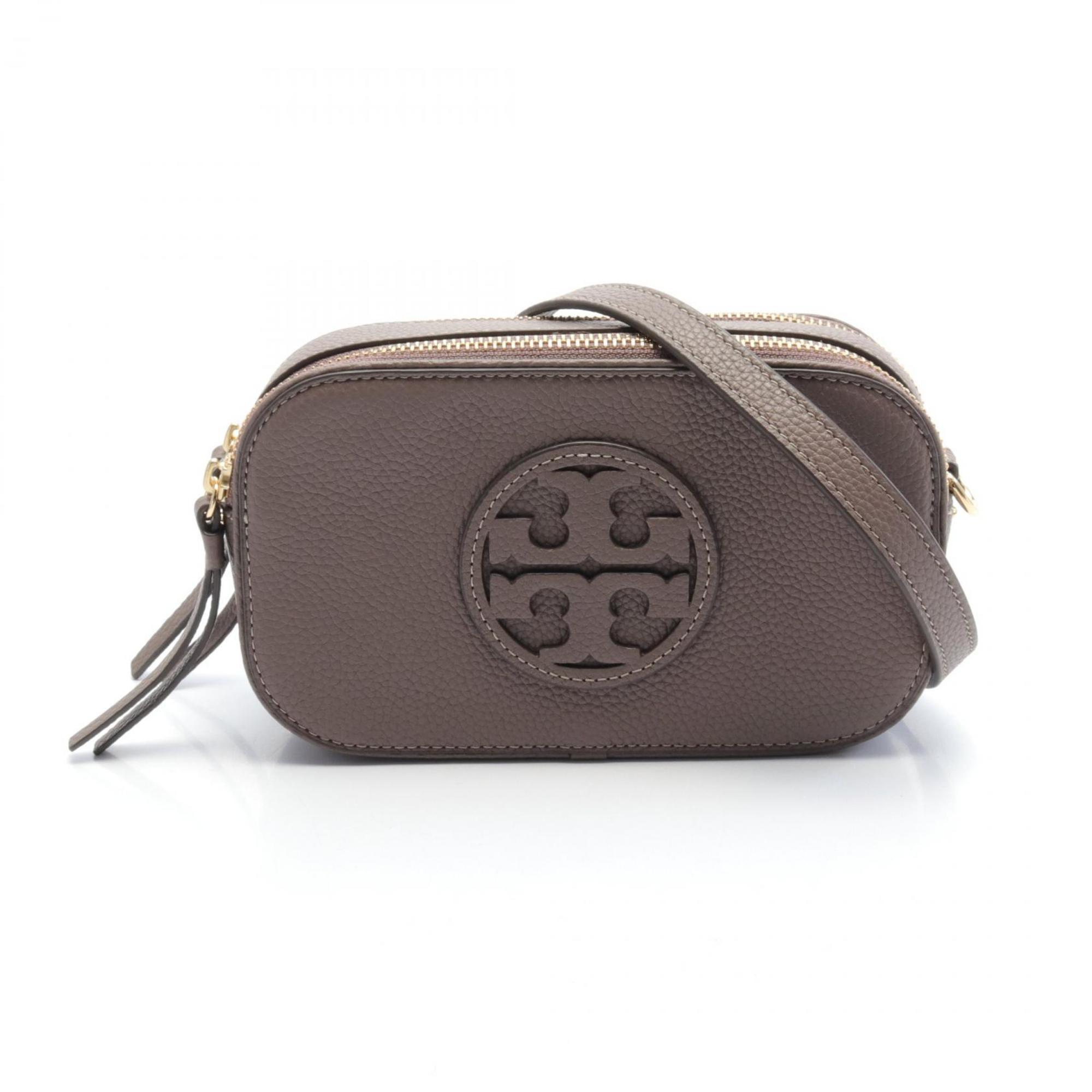 Tory Burch MILLER MINI CROSSBODY Mirror Shoulder Bag Leather Women's Beige 145667