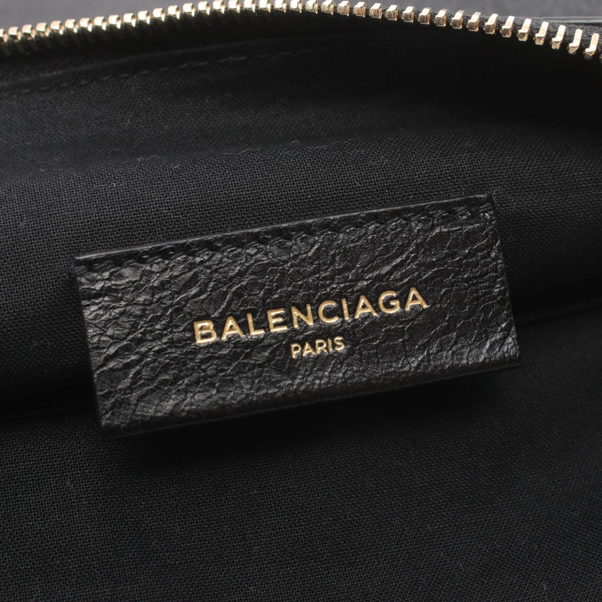 BALENCIAGA Classic Motor Second Bag Clutch Leather Men's Women's Black 541818