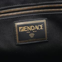 FENDI x VERSACE FENDACE Fenderche Tote Bag Canvas Women's Black 7VA558