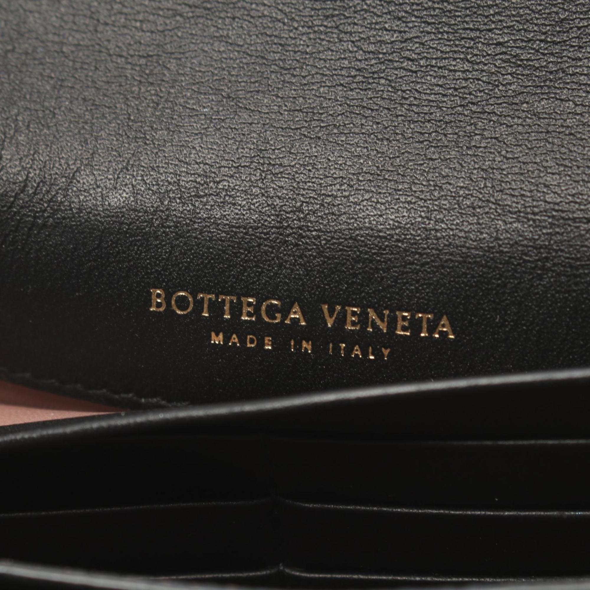 BOTTEGA VENETA Intrecciato Round Long Wallet Leather Women's Black