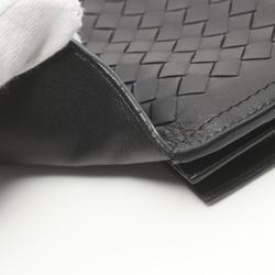 BOTTEGA VENETA Intrecciato Round Long Wallet Leather Women's Black