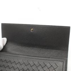 BOTTEGA VENETA Intrecciato Round Long Wallet Leather Women's Black