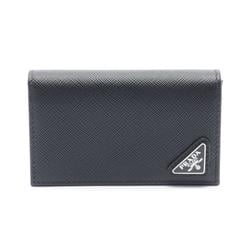 PRADA SAFFIANO TRIANG Business Card Holder/Card Case Saffiano Leather Men's Women's Black 2MC122