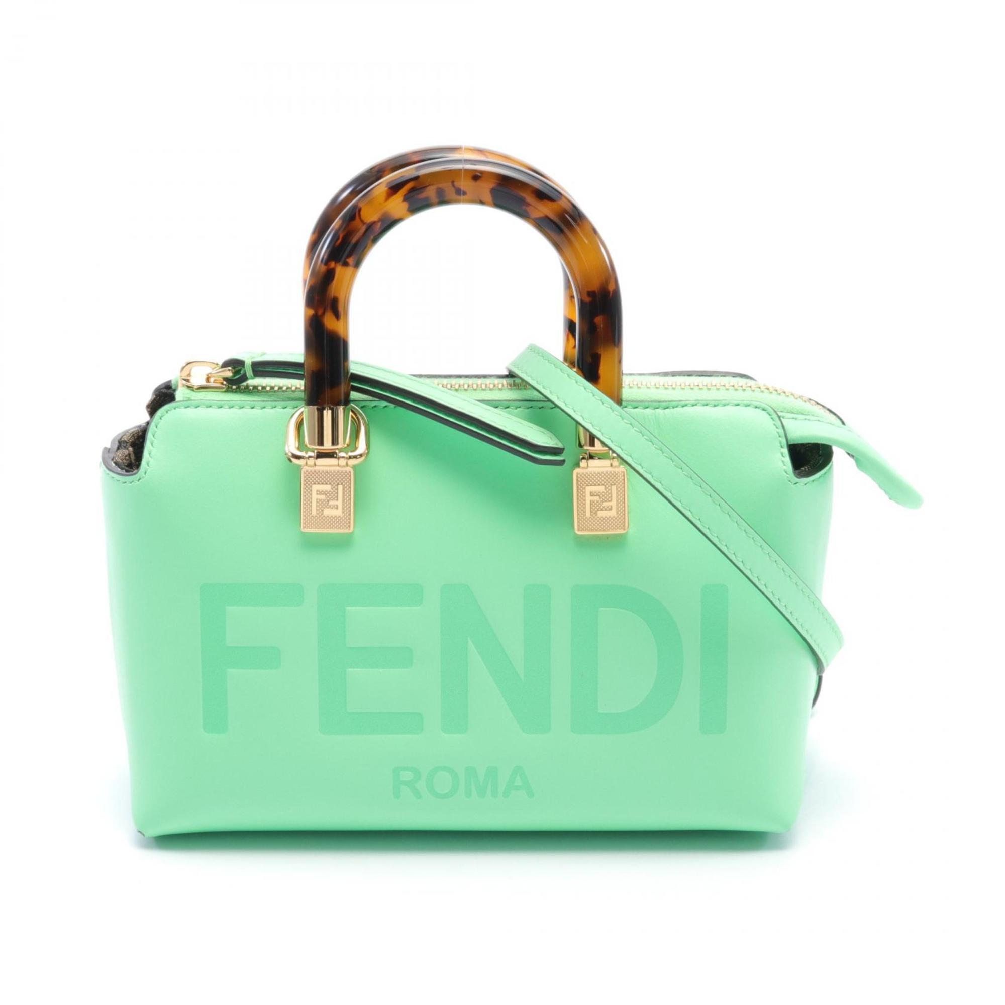 FENDI By the Way Handbag Bag Leather Women's Green 8BS067