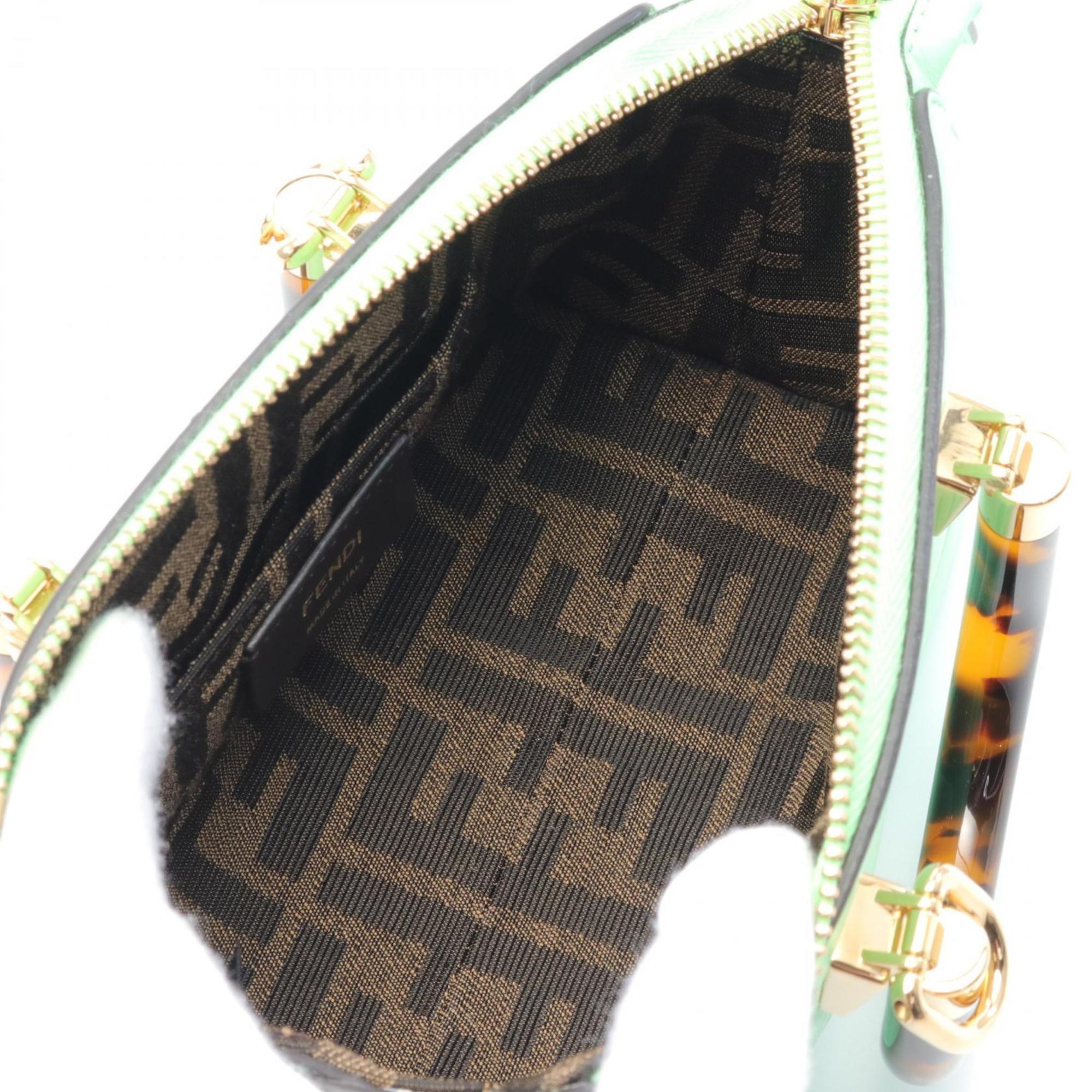 FENDI By the Way Handbag Bag Leather Women's Green 8BS067