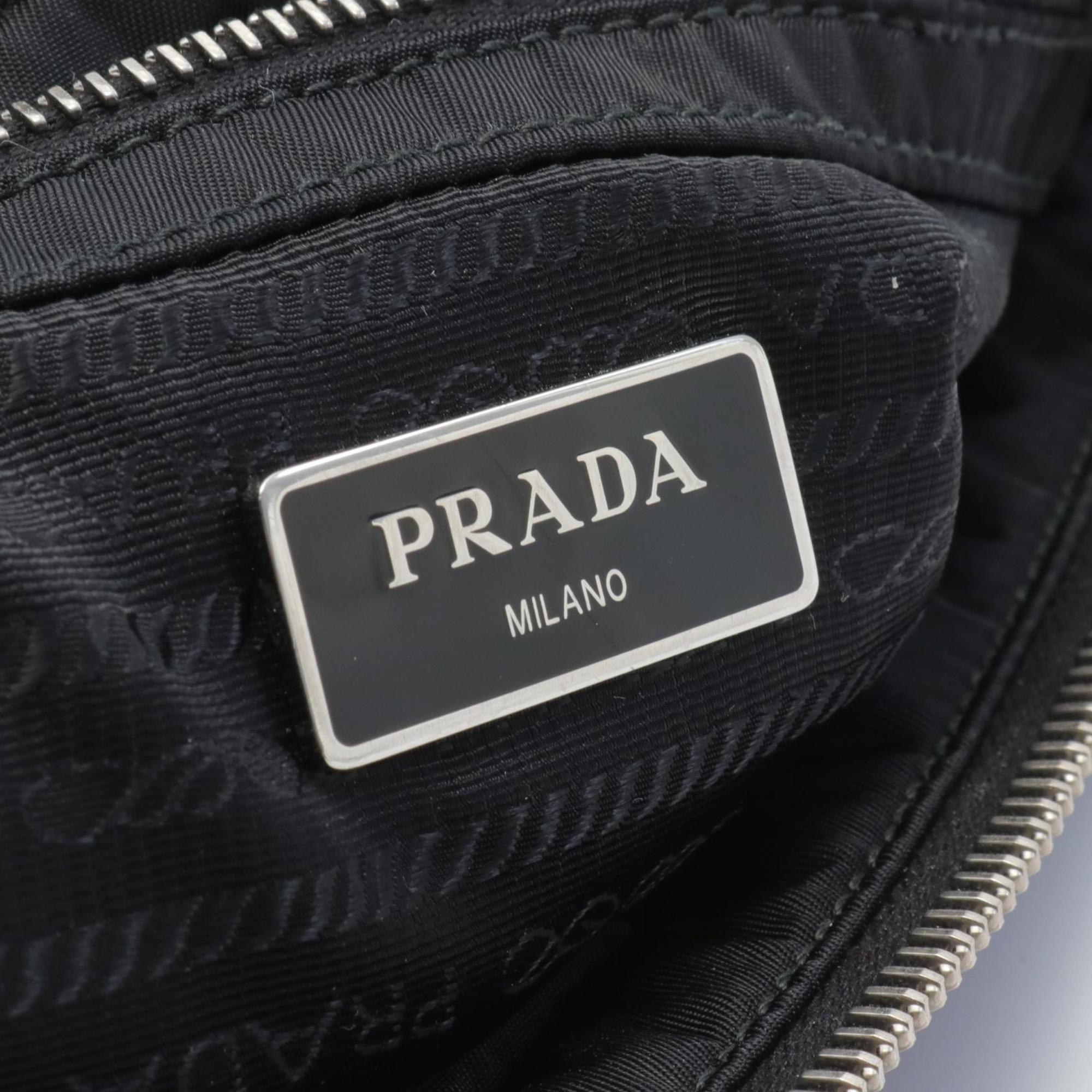 PRADA Tessuto Shoulder Bag Nylon Leather Women's Black 1BD290