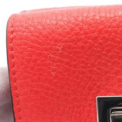 FENDI Tri-fold Wallet Leather Women's Red