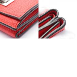 FENDI Tri-fold Wallet Leather Women's Red