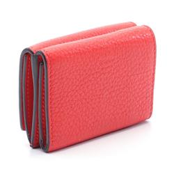 FENDI Tri-fold Wallet Leather Women's Red