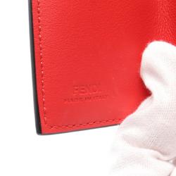 FENDI Tri-fold Wallet Leather Women's Red