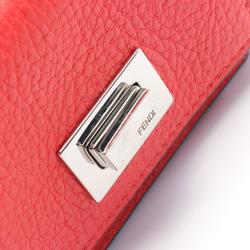 FENDI Tri-fold Wallet Leather Women's Red