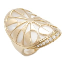 BVLGARI Intarsio Ring, K18PG (pink gold), diamond, shell, ladies, white, clear