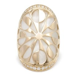 BVLGARI Intarsio Ring, K18PG (pink gold), diamond, shell, ladies, white, clear