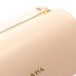 PRADA SAFFIANO MULTIC Bi-fold Long Wallet Saffiano Leather Women's Beige Red 1MH132