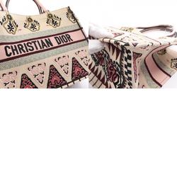 Christian Dior Dior BO TOTE Book Tote Medium Bag Canvas Women's Beige Multicolor