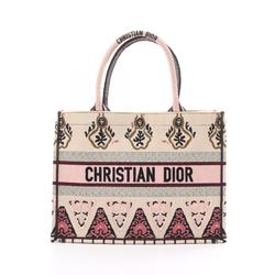 Christian Dior Dior BO TOTE Book Tote Medium Bag Canvas Women's Beige Multicolor