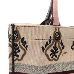 Christian Dior Dior BO TOTE Book Tote Medium Bag Canvas Women's Beige Multicolor