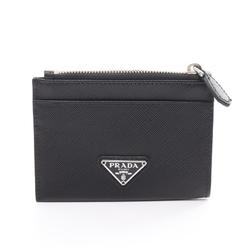 PRADA Wallet/Coin Case Wallet Saffiano Leather Women's Black 1MC026