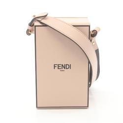 FENDI Box Shoulder Bag Leather Women's Pink 8BT339