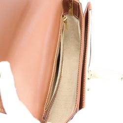 PRADA Shoulder Bag Canvas Leather Women's Beige Brown 1BD257