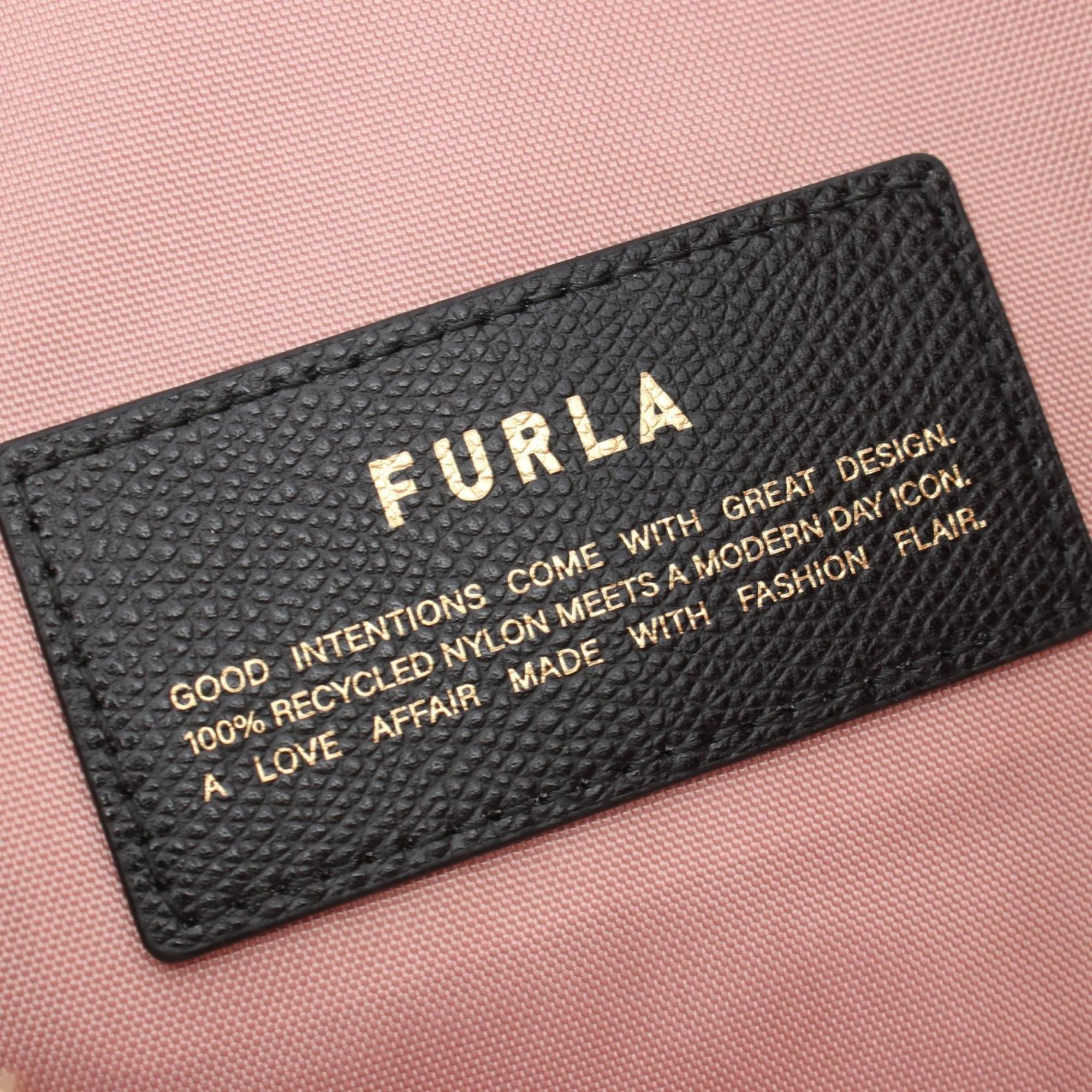 Furla Piuma M Handbag Bag Leather Nylon Canvas Women's Beige Pink WB01269BX30503178S