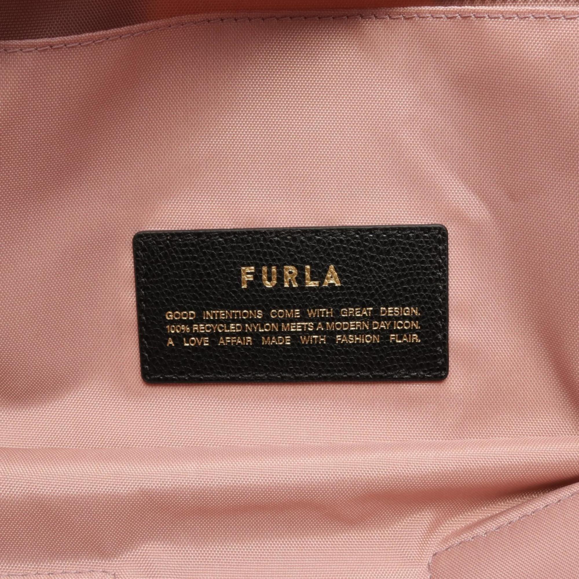 Furla Piuma L Tote Bag Nylon Leather Women's Beige Pink WB01249BX30503178S