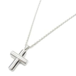 BVLGARI Latin Cross Necklace, K18WG (White Gold), Women's, Silver