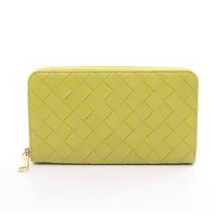 BOTTEGA VENETA Intrecciato Round Long Wallet Leather Men's Women's Green P01602832N