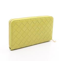 BOTTEGA VENETA Intrecciato Round Long Wallet Leather Men's Women's Green P01602832N