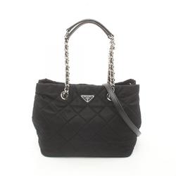 PRADA TESSUTO IMPUNTU Tote Bag Nylon Women's Black 1BG740