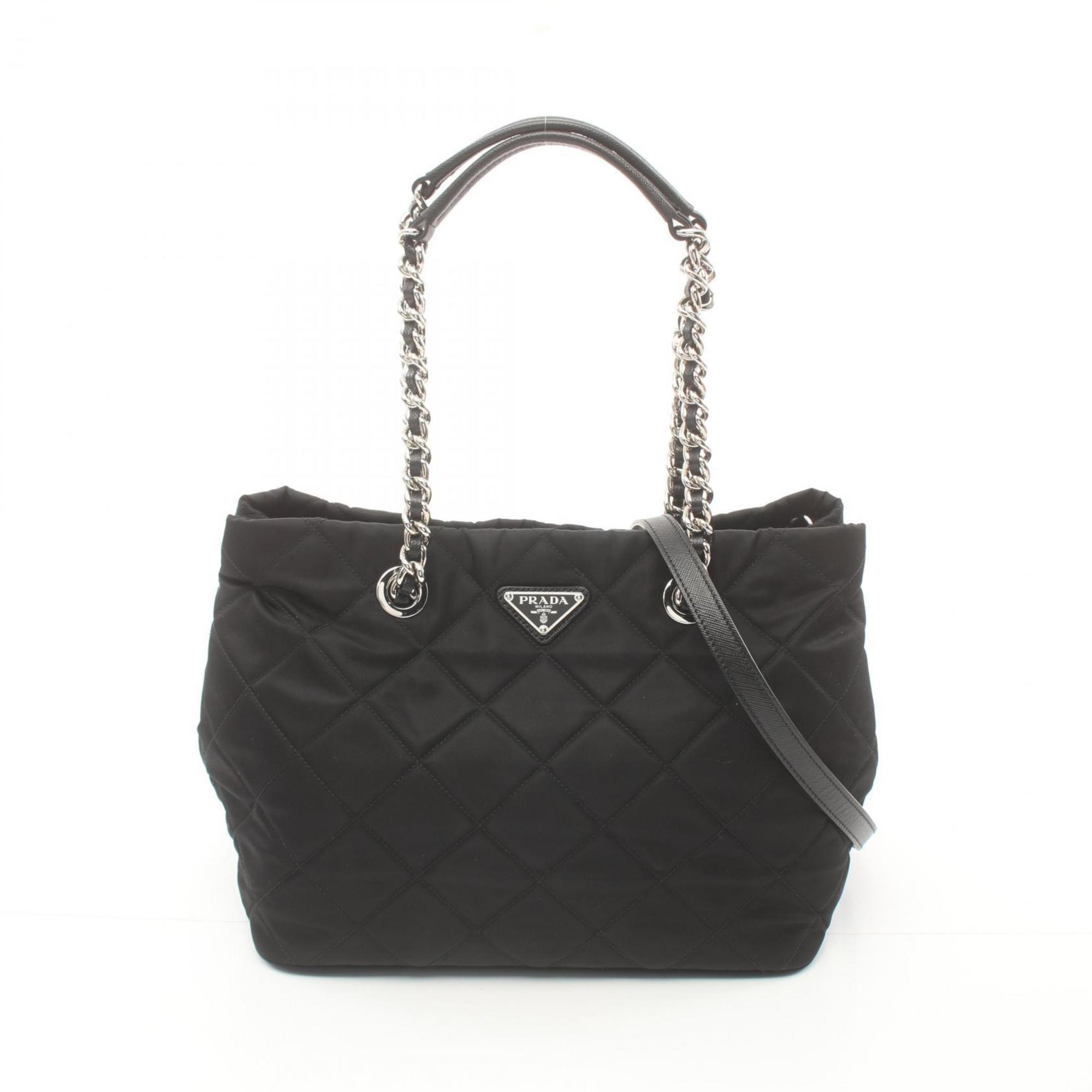 PRADA TESSUTO IMPUNTU Tote Bag Nylon Women's Black 1BG740