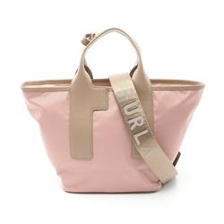 Furla Piuma M Tote Bag Leather Nylon Canvas Women's Pink Beige WB01269BX30503177S