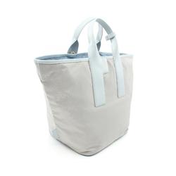 Furla Piuma L Tote Bag Leather Nylon Canvas Women's Gray Blue WB01249BX30503324S